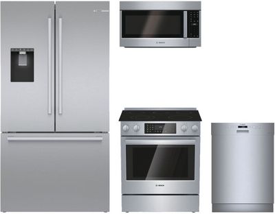 front view of the Bosch 4 Piece Stainless Steel Kitchen Package