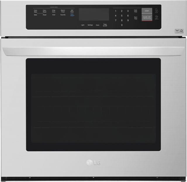 Stainless steel LG wall oven with digital display