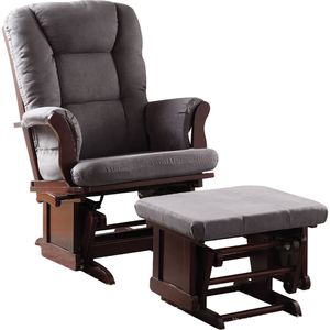 ACME Furniture Aeron Gray/Cherry Glider and Ottoman