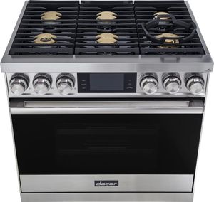 Dacor® Contemporary 36" Stainless Steel Pro Dual Fuel Steam Range