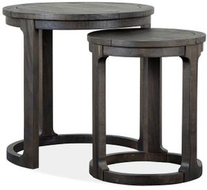 front view of the Magnussen Home® Boswell Peppercorn Nesting End Table