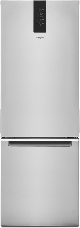 Stainless steel Whirlpool bottom freezer refrigerator
