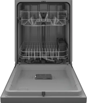 GE 24" Stainless Steel Built In Dishwasher door open