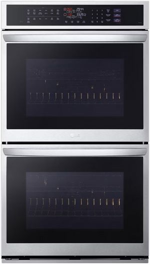 front view of the LG 30” PrintProof® Stainless Steel Built In Double Electric Wall Oven