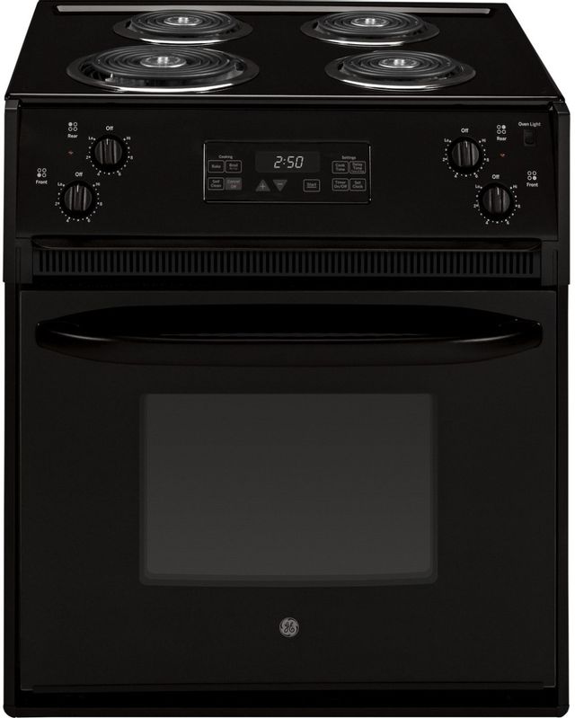 GE 27" Black Drop In Electric Range