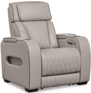 front view of the Signature Design by Ashley® Boyington Gray Power Recliner