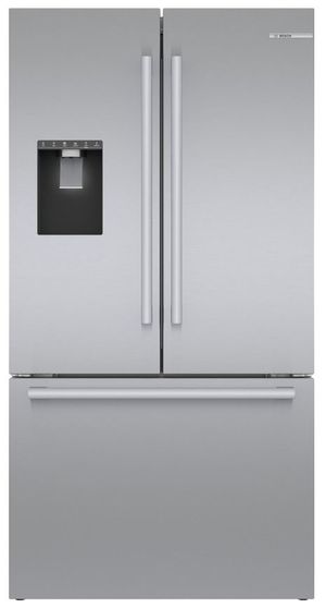 Bosch 500 Series 21.6 Cu. Ft. Stainless Steel Counter Depth French Door Refrigerator Doors Closed