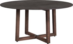 front view of the Flexsteel® Outdoor Nova Dark Brown Large Round Dining Table