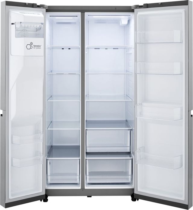 LG 4 door refrigerator with open doors