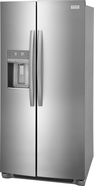 front view of the Frigidaire Gallery® 22.2 Cu. Ft. Stainless Steel Counter Depth Side-by-Side Refrigerator