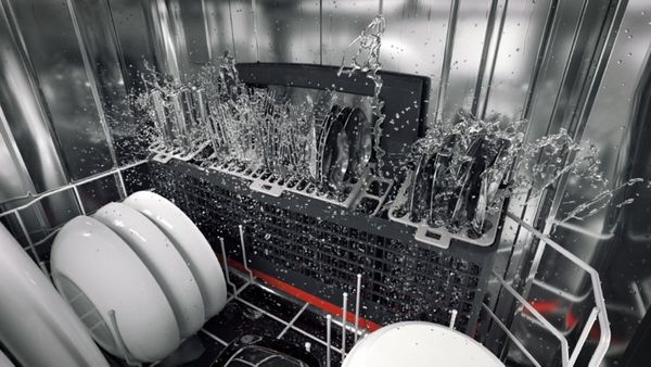 GE Profile Dishwasher Washing Dishes