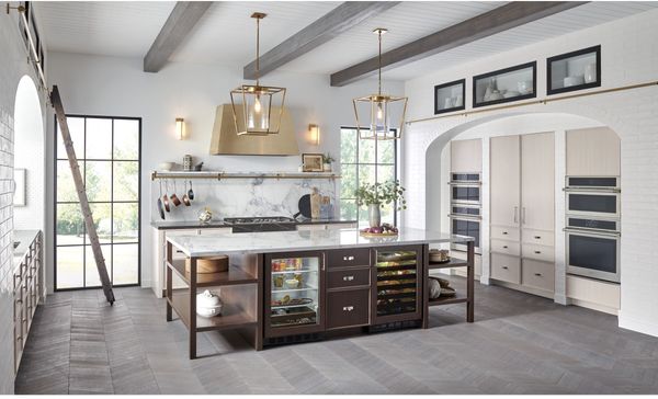 Kitchen Featuring a Monogram Statement Collection 30" Stainless Steel Steam Oven