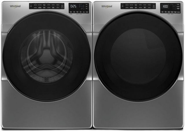 Whirlpool® WHLAUWED5100HC Chrome Shadow Laundry Pair
