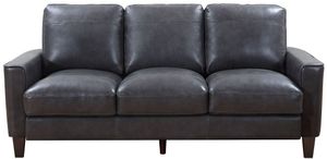 front view of the Leather Italia™ Chino Gray Leather Sofa