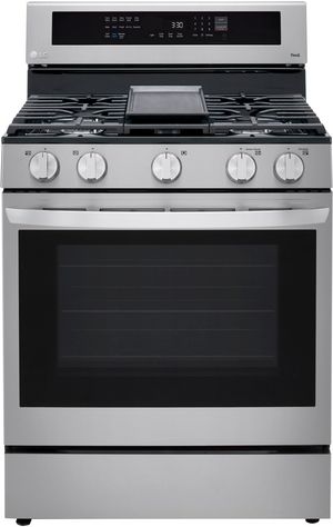 front view of the LG 30" PrintProof™ Stainless Steel Freestanding Gas Range