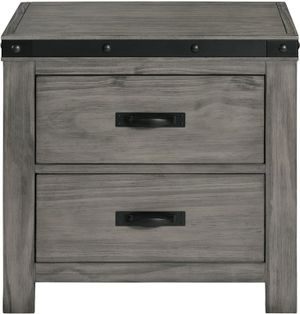 grey wood nightstand