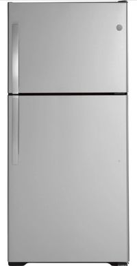 front view of the GE® 30 in. 19.1 Cu. Ft. Stainless Steel Top Freezer Refrigerator