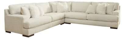 front view of the Signature Design by Ashley® Zada 3-Piece Ivory Sectional