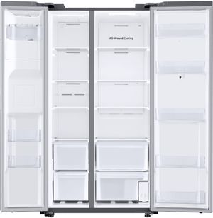 inside view of the Samsung 26.7 Cu. Ft. Stainless Steel Standard Depth Side-by-Side Refrigerator