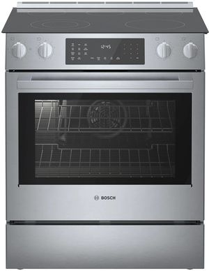 front view of the Bosch® 800 Series 30" Stainless Steel Slide In Electric Range