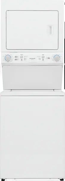 Frigidaire stacked washer and dryer in white finish