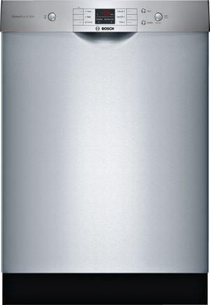 Bosch 100 Series 24" Stainless Steel Built In Dishwasher door closed