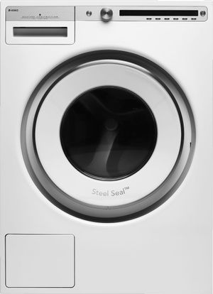 front view of the ASKO Logic 2.8 Cu. Ft. White Front Load Washer