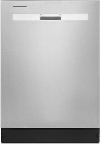 front view of the Whirlpool® 24" Finger Print Resistant Stainless Steel Top Control Built In Dishwasher