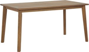 front view of the Signature Design by Ashley® Janiyah Light Brown Outdoor Rectangular Dining Table
