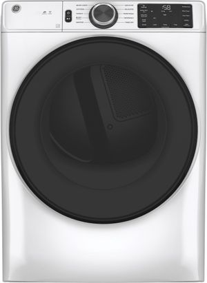 GE® 7.8 Cu. Ft. White Smart Front Load Electric Dryer
