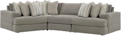 front view of the Signature Design by Ashley® Avaliyah 4-Piece Ash Sectional