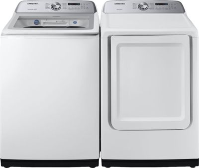 front view of a Samsung White Laundry Pair