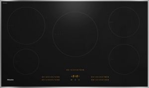 top view of the Miele 36" Black Induction Cooktop
