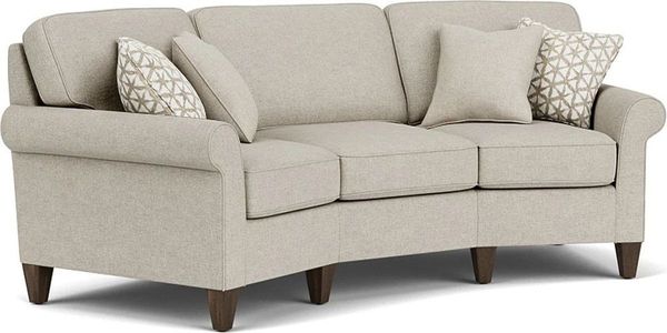 front view of the Flexsteel® Westside Silver Driftwood Conversation Sofa