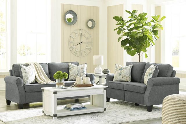 Signature Design by Ashley® Alessio 2-Piece Charcoal Living Room Set