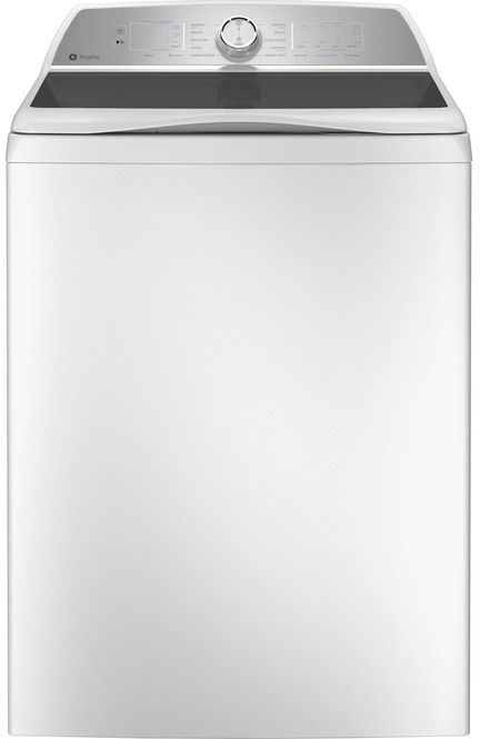 White GE top load washing machine