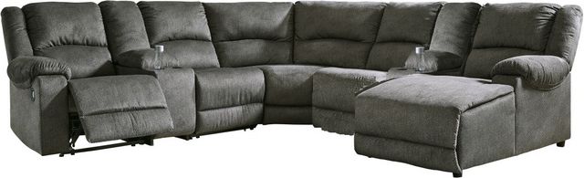 Signature Design by Ashley® Benlocke 7-Piece Flannel Manual Reclining Sectional