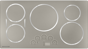 top view of the Monogram® 36" Induction Cooktop-Silver
