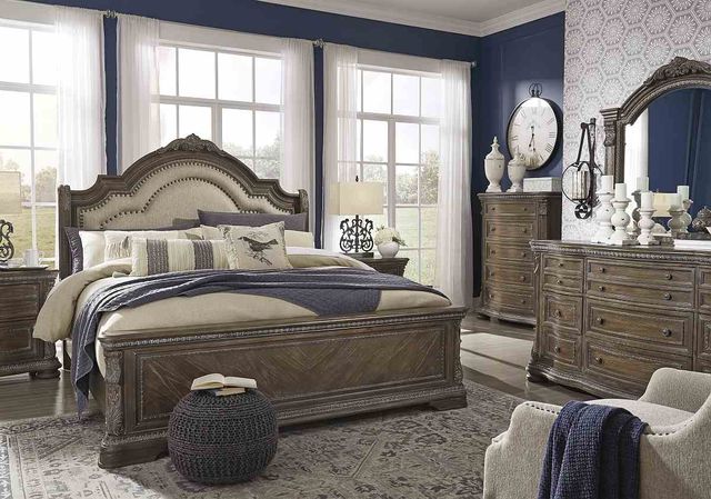 Signature Design by Ashley® Charmond Brown Queen Upholstered Sleigh Bed