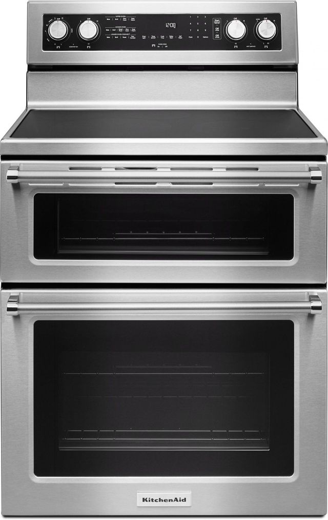 KitchenAid® 30" Stainless Steel Free Standing Electric Double Oven Range