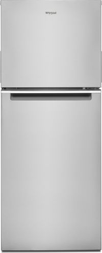 Front view of the Whirlpool® 11.6 Cu. Ft. Fingerprint Resistant Stainless Steel Counter Depth Top Freezer Refrigerator