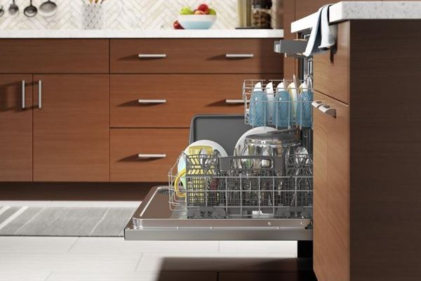 Kitchen Featuring a Whirlpool 24" Fingerprint Resistant Stainless Steel Built In Dishwasher