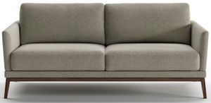 Luonto-Furniture-Customizable-Viola-Sofa-with-Wooden-Base front view of the Luonto® Furniture Customizable Viola Sofa with Wooden Base