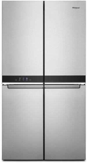 Kitchen showcasing a Whirlpool 36 in. 19.4 Cu. Ft. Fingerprint Resistant Metallic Steel Counter Depth French Door Refrigerator