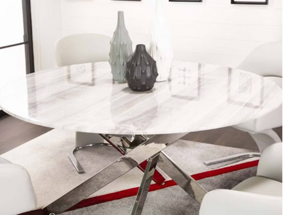 marble round dining table