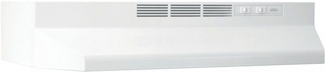 front view of the Broan® Buez1 Series 36" White Ductless Under Cabinet Range Hood