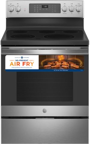 front view of the  GE® 30" Stainless Steel Freestanding Electric Range