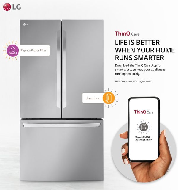 LG 27 Cu. Ft. Smart Counter Depth French Door Refrigerator Smart Features and Connectivity