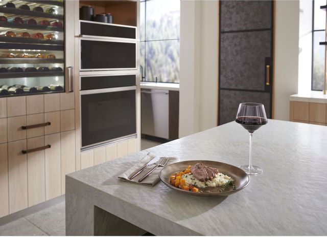 GE Monogram double oven in a high end kitchen