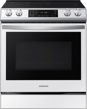 Samsung 30" White Glass Slide In Induction Range